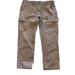 Duluth Trading Co Flex Fire Hose Relaxed Fit Cargo Work Pants Brown 46x34